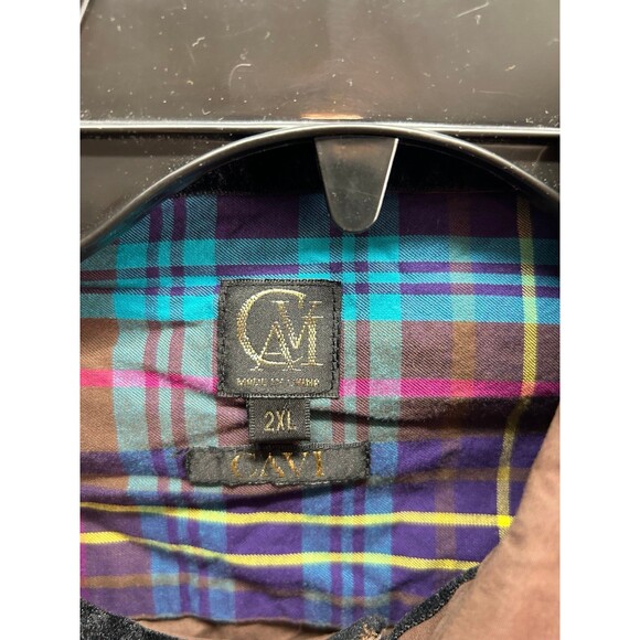 Cavi Long Sleeve Button-up Brown Turquoise Stripes Size2XL (9-03m) - Picture 2 of 12